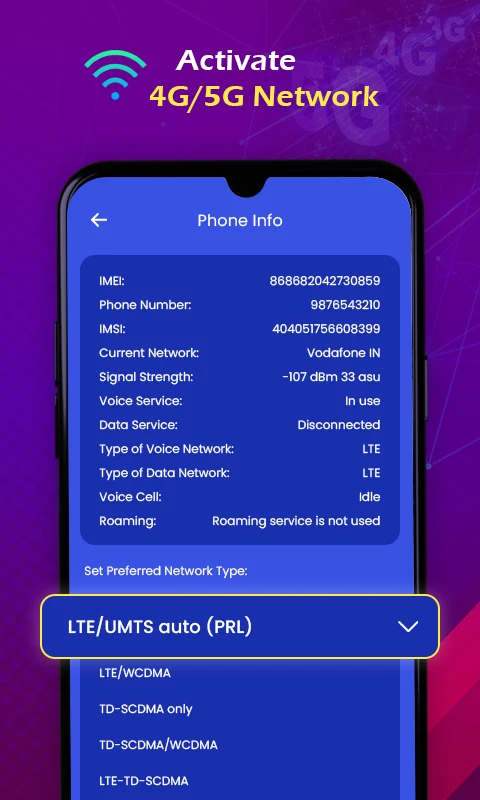 5G 4G FORCE LTE MODE screenshot